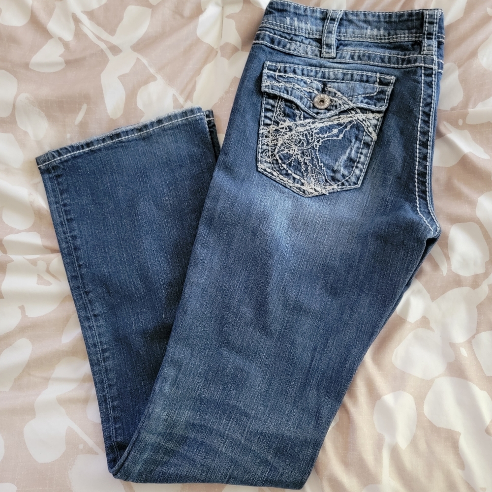 Silver denim jean